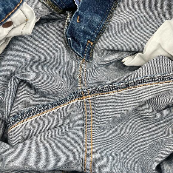 Moussy Vintage Lancaster Skinny Blue Jeans Distressed Splattered Embroidered 29 - Picture 8 of 15